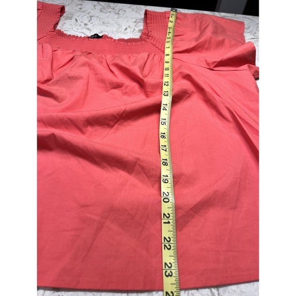 NWT Rails Sonora Top Women's XXL Spiced Coral Smocked Ruffle Sleeve Organic - Picture 12 of 12